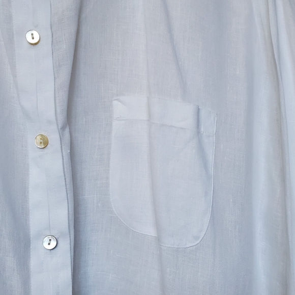 J. Jill 100% Linen Closet Staple White Plus Size Button Down Shirt.  Size 3x - Picture 3 of 6